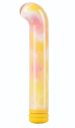 Желтый компактный вибратор из стекла Magic Cane - 12 см. (Цвет: желтый)