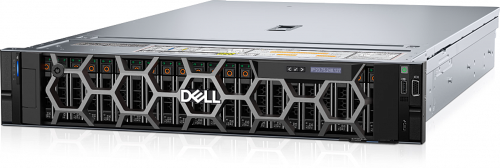 Сервер Dell PowerEdge R7625 / 2 х Dell AMD EPYC 9654 (2.4GHz, 96C, 384MB, 360W) / 24 х 128GB ECC RDIMM 4800MHz QR / 4 х 3.84TB SSD SAS Read Intensive 12Gbps 2.5" Hot plug 1DWPD