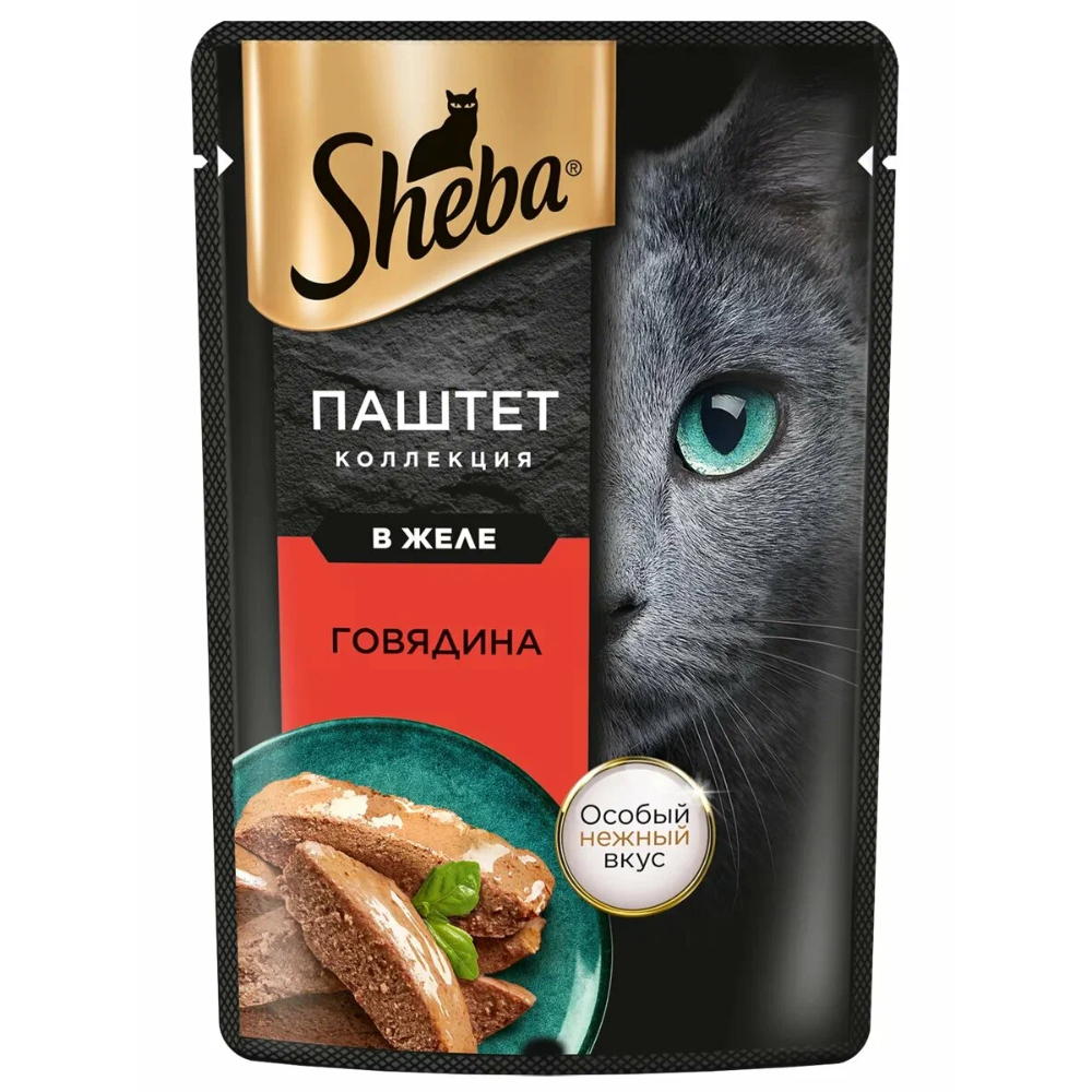 Влажный корм Sheba для кошек паштет говядина в желе 75 гр