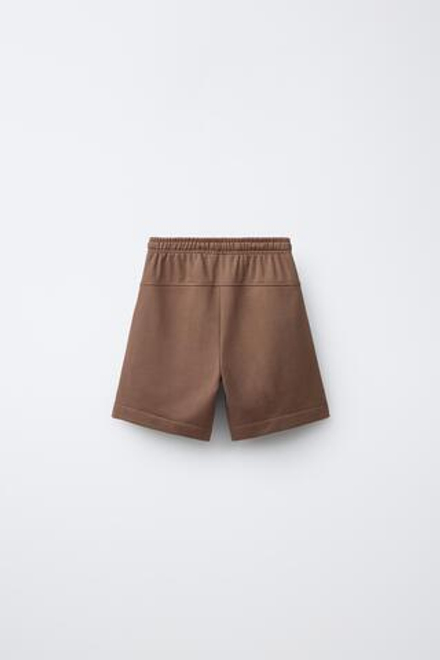 ZARA ОДНОТОННЫЕ ШОРТЫ, СВЕТЛО-КОРИЧНЕВЫЙ