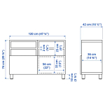 Тумба под ТВ с дверцами - IKEA BESTÅ/BESTA/БЕСТО ИКЕА, 42х74х120 см, черный/светло-коричневый