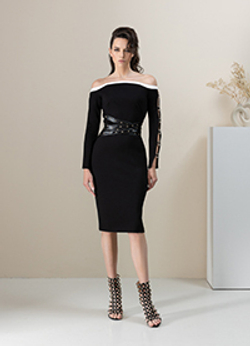 01-02-23 SS Трикотажное платье-футляр черное