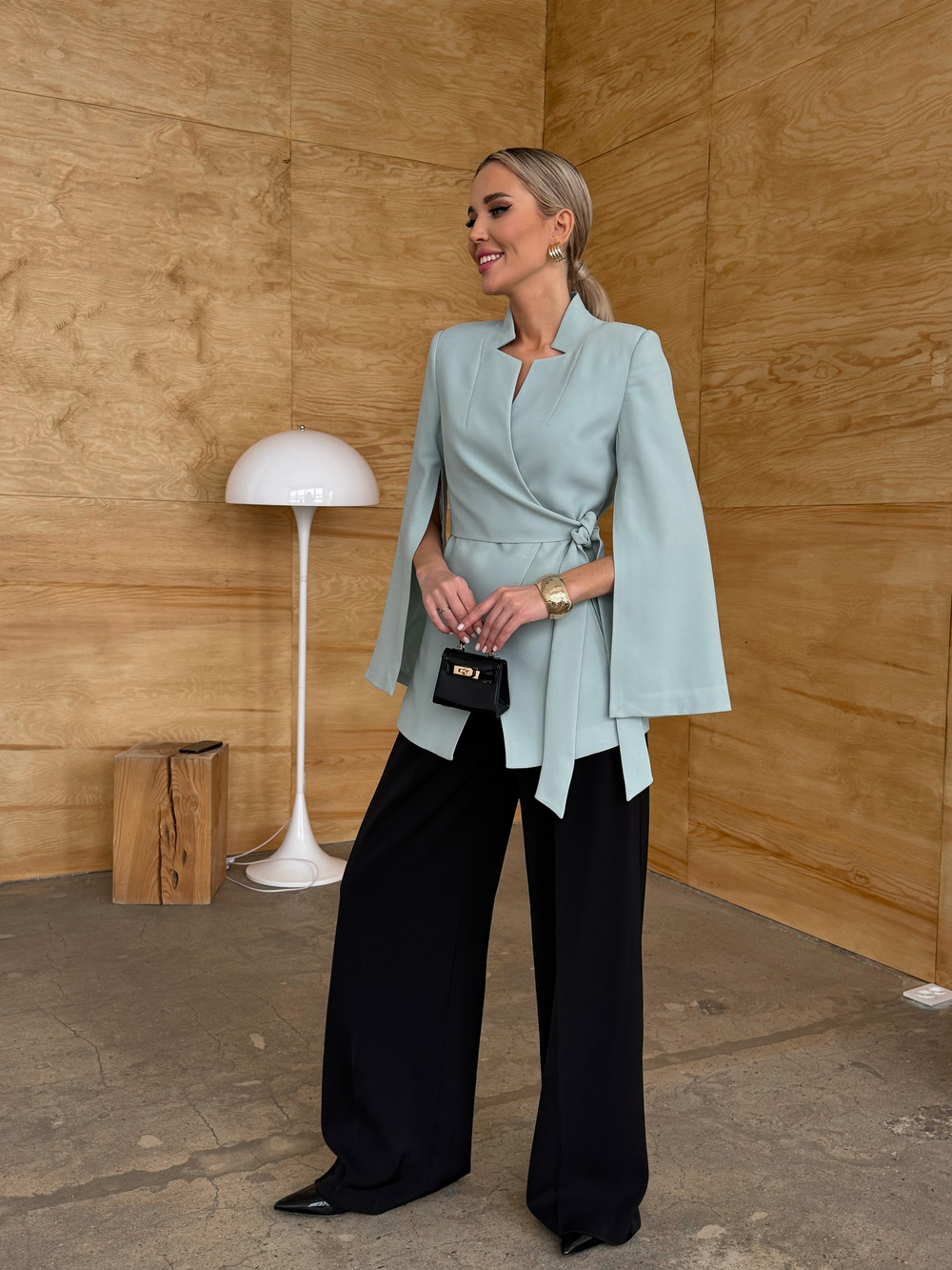 Пиджак классический кейп с запахом