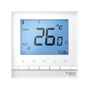 Термостат электронный AtlasDesign 16А для теплого пола с датчиком +5-+35град.C в сборе бел. SE ATN000138