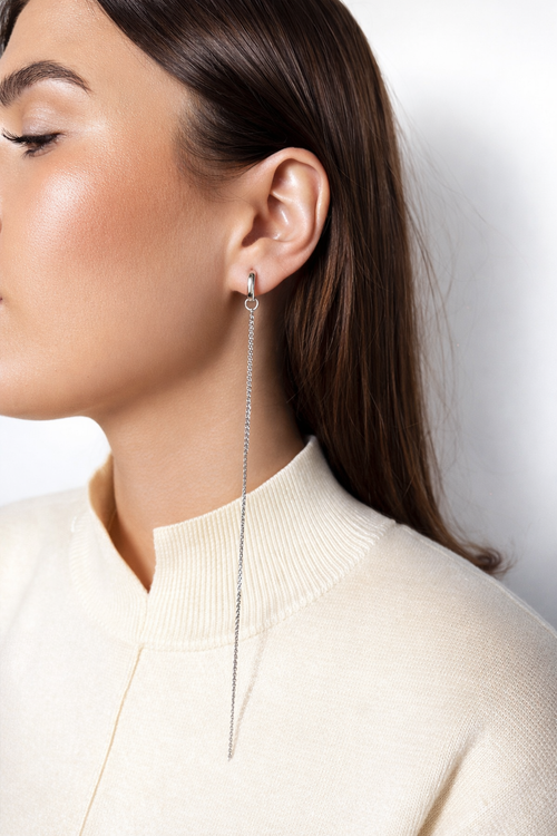 Серьги со съемными цепями