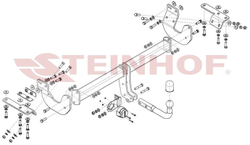 Фаркоп на Nissan X-Trail T32 2014-2017, 2017-2022, Renault Koleos 2016-2020 (паспорт и сертификат в комплекте)(без электрики) Steinhof.R-047
