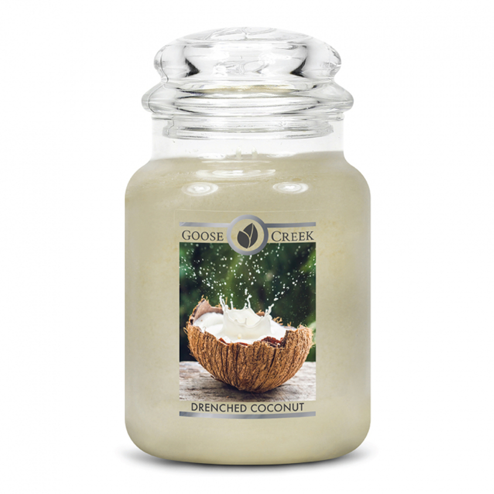 Ароматическая свеча в большой банке 680г Goose Greek Drenched Coconut - Влажный кокос