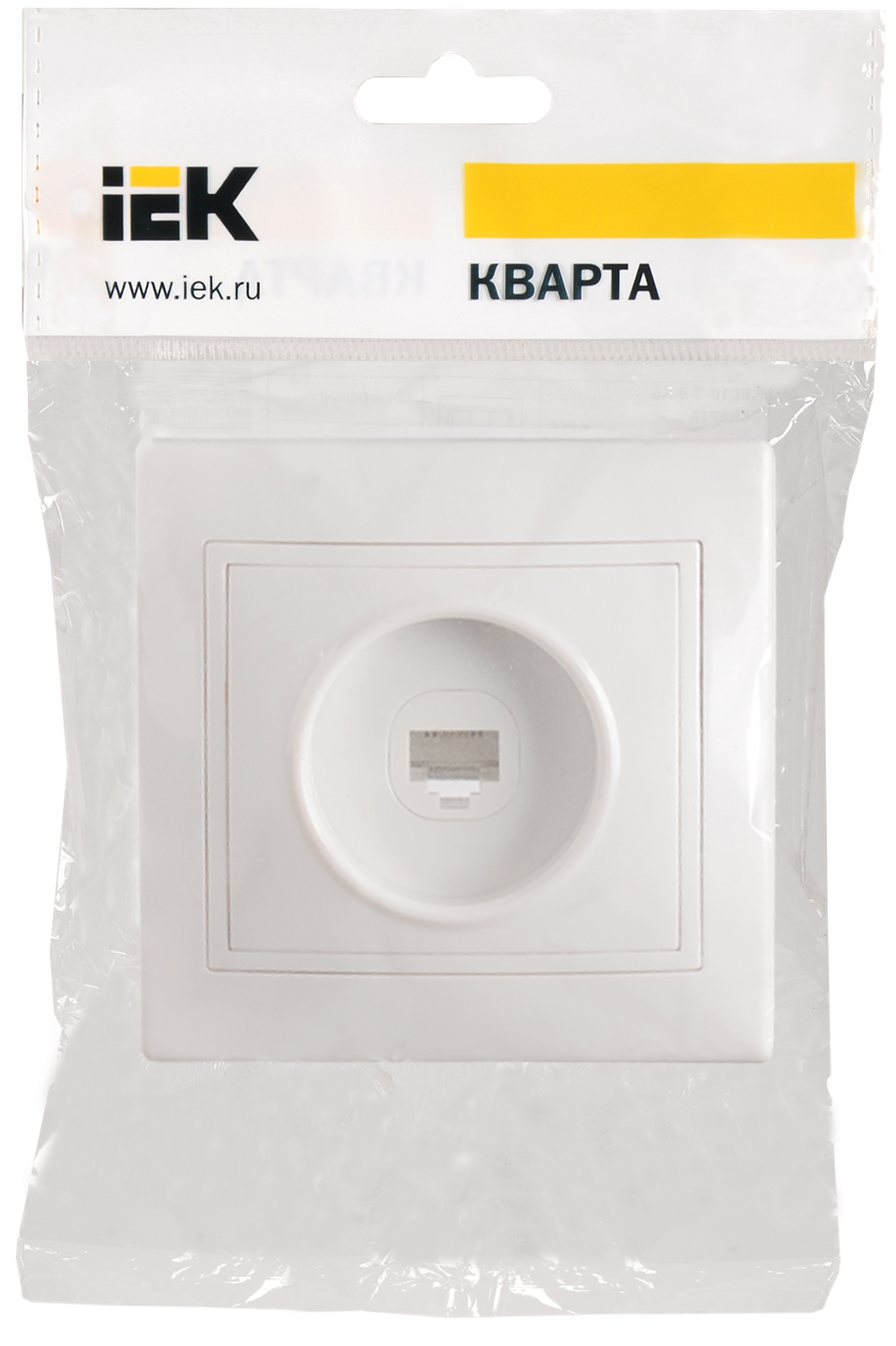 KVARTA Розетка 1-местная телефонная RJ11 РТ10-КБ белый IEK