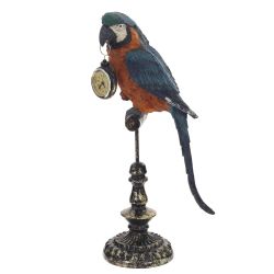 GAEM Фигурка декоративная "Попугай" с часами (LR44x1), L19 W12 H40,5 см