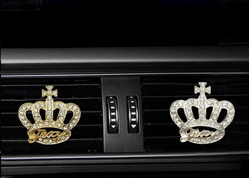 Ароматизатор на дефлектор КОРОНА, металл со стразами (P.R.C.)