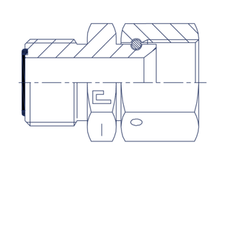 Адаптер AS DN06 ORFS 9/16 - JIC 7/16 (обжатая гайка)