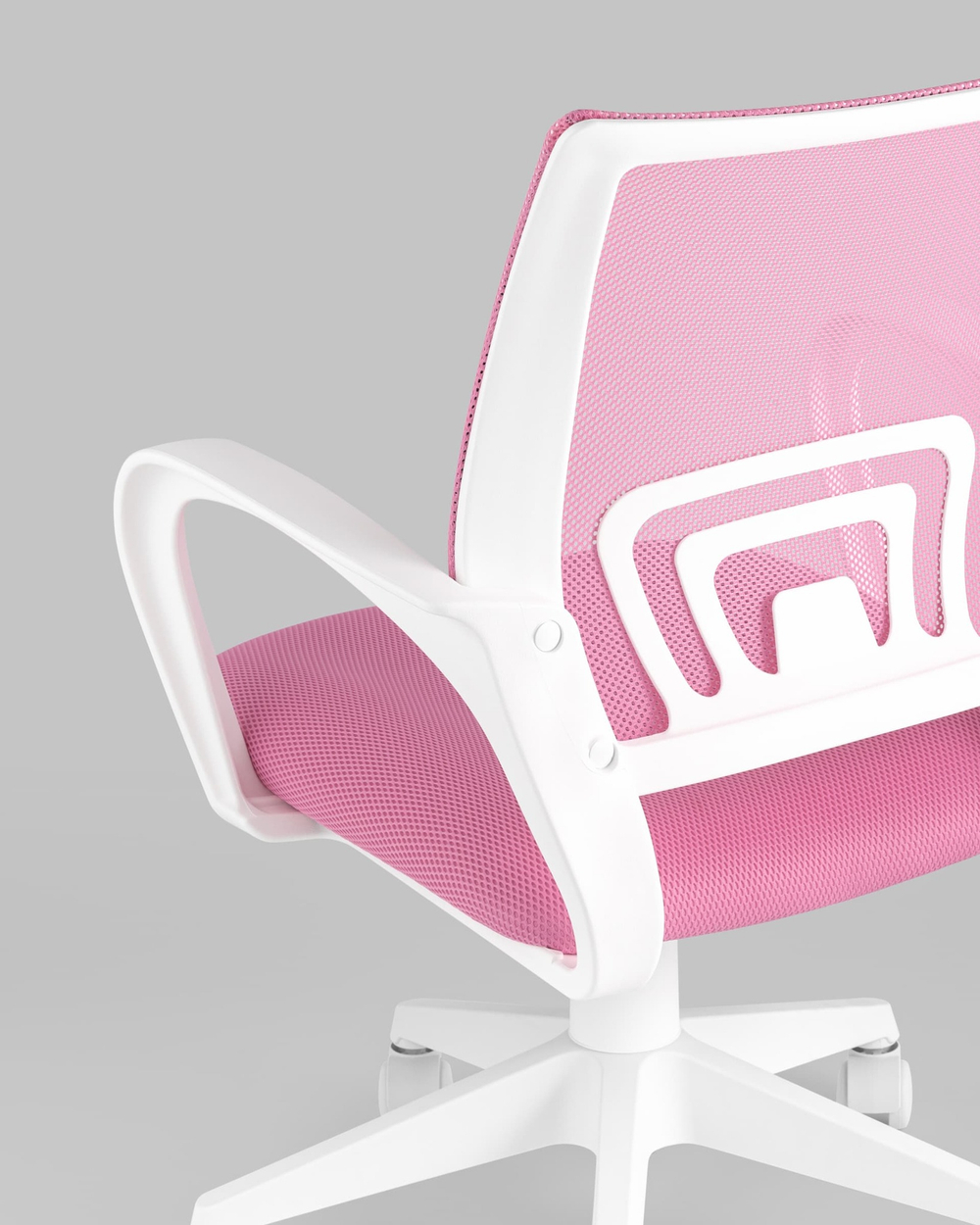 Кресло офисное TopChairs ST-BASIC-W розовый крестовина пластик белый