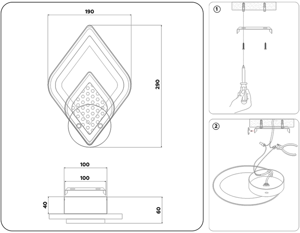 Ambrella Настенный светодиодный светильник с акрилом Original FA4289