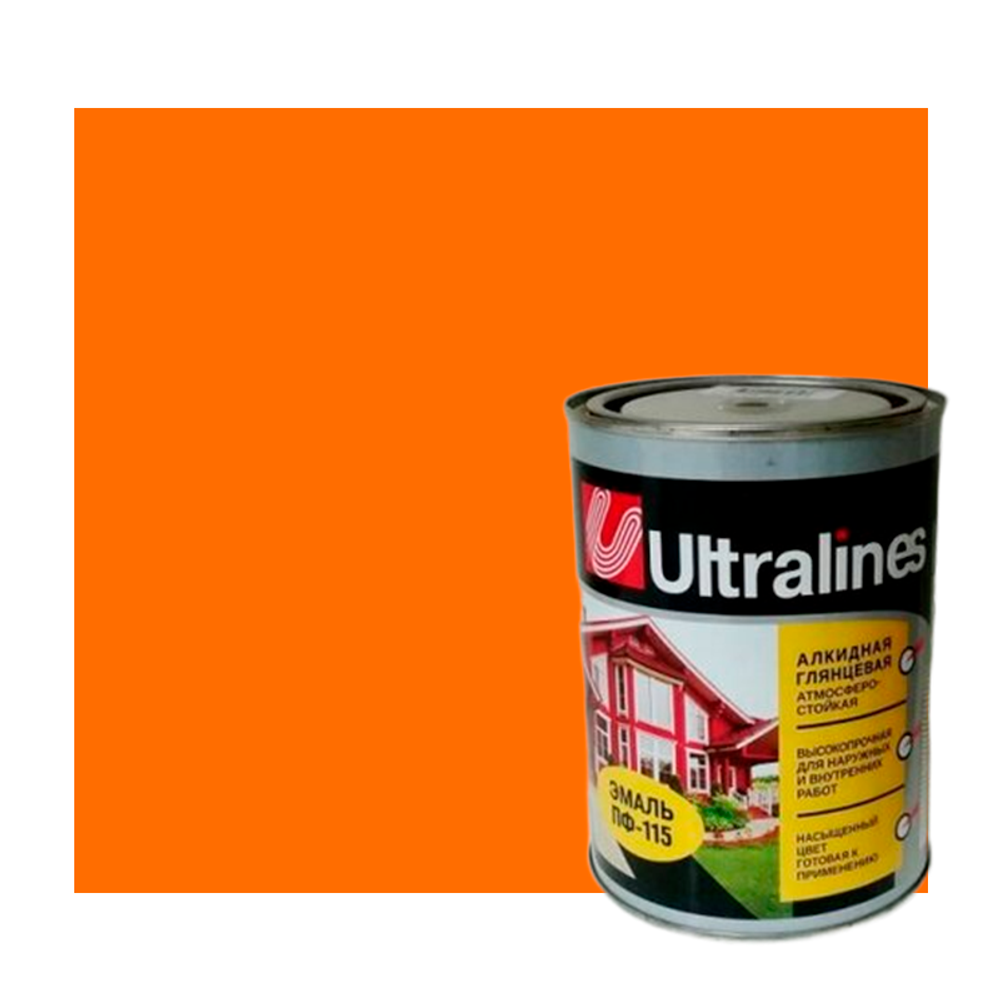 Эмаль ПФ-115 "ULTRA LINES" ОРАНЖЕВАЯ 0,8 кг