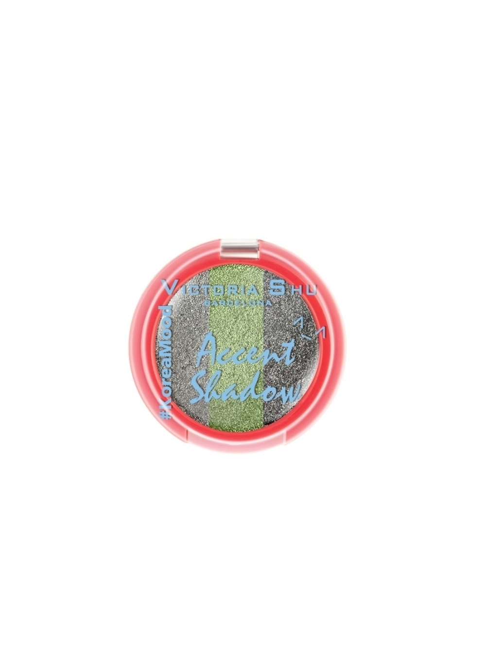 Victoria Shu Тени для век Accent Shadow #Koreamood, тройные, с сияющим эффектом, тон №02, Серебряные и зеленые оттенки, 2,1 гр