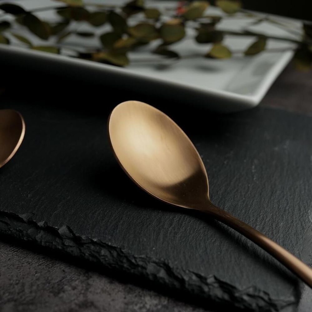 Ложка столовая 21 см матовая цвет светлая медь PVD   [12]