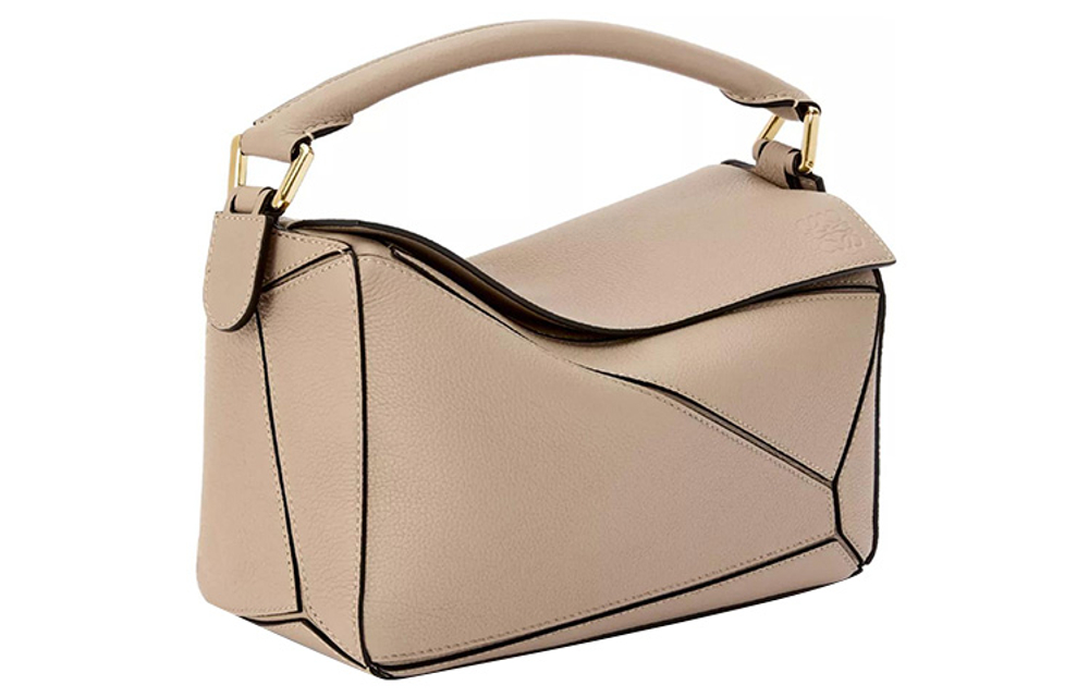 LOEWE Puzzle Cow Leather Handbag Small Women"s Sand