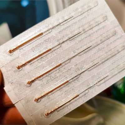 Иглы акупунктурные 0.25x20 мм (ручка из меди) (5 шт)