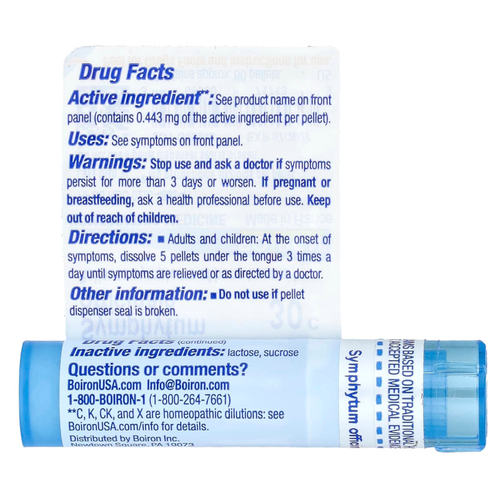 Boiron, Symphytum officinale, 30C, обезболивающее, около 80 гранул