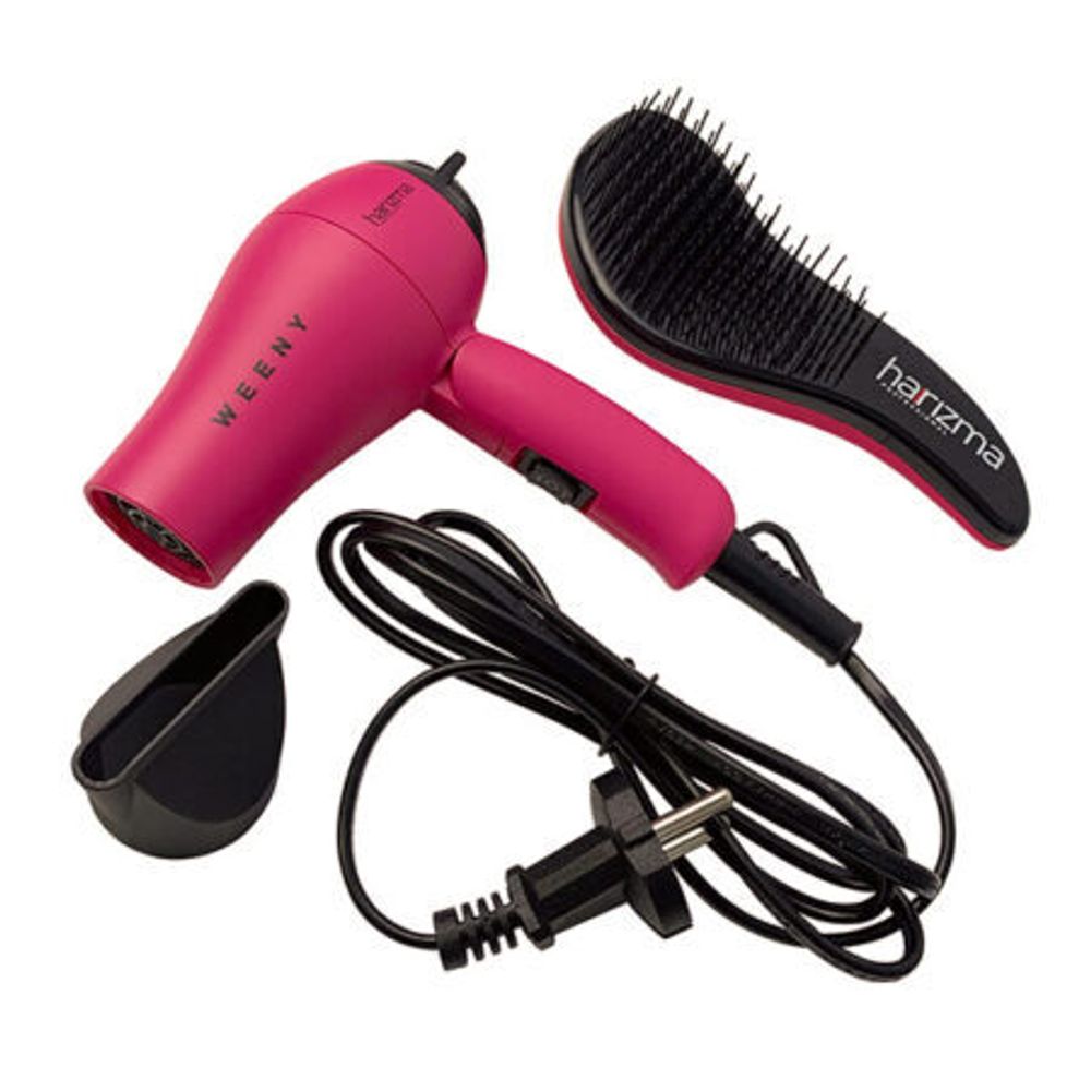 Фен для волос Harizma WEENY, 1000 Вт, со складной ручкой, розовый (h10217)