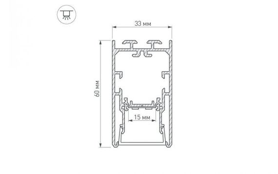 Профиль с рассеивателем Arlight S2-LINE-3360-2500 ANOD+OPAL 021171
