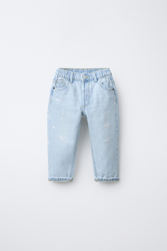 ZARA ДЖИНСЫ BAGGY, ГОЛУБОЙ