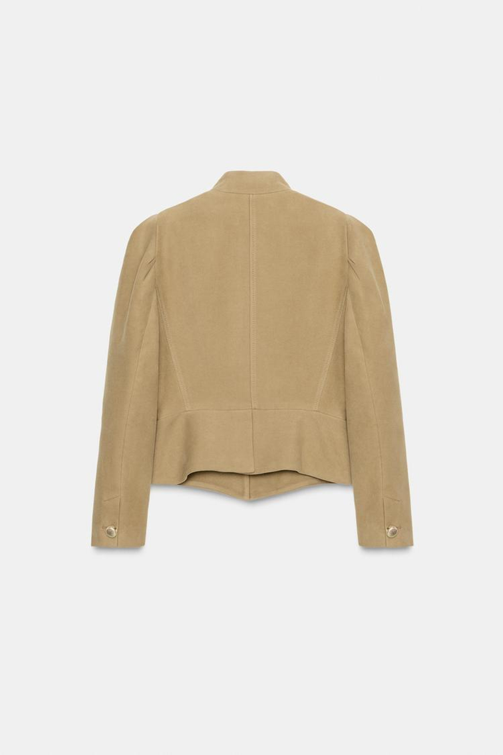 ZARA БЛЕЙЗЕР ИЗ ИСКУССТВЕННОЙ ЗАМШИ С ОБЪЕМНЫМИ ПЛЕЧАМИ, РЫЖЕВАТО-КОРИЧНЕВЫЙ