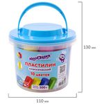 Пластилин в ведерке ЮНЛАНДИЯ "ПОДВОДНЫЙ МИР", 10 цветов, 500 г, ВЫСШЕЕ КАЧЕСТВО, 105861