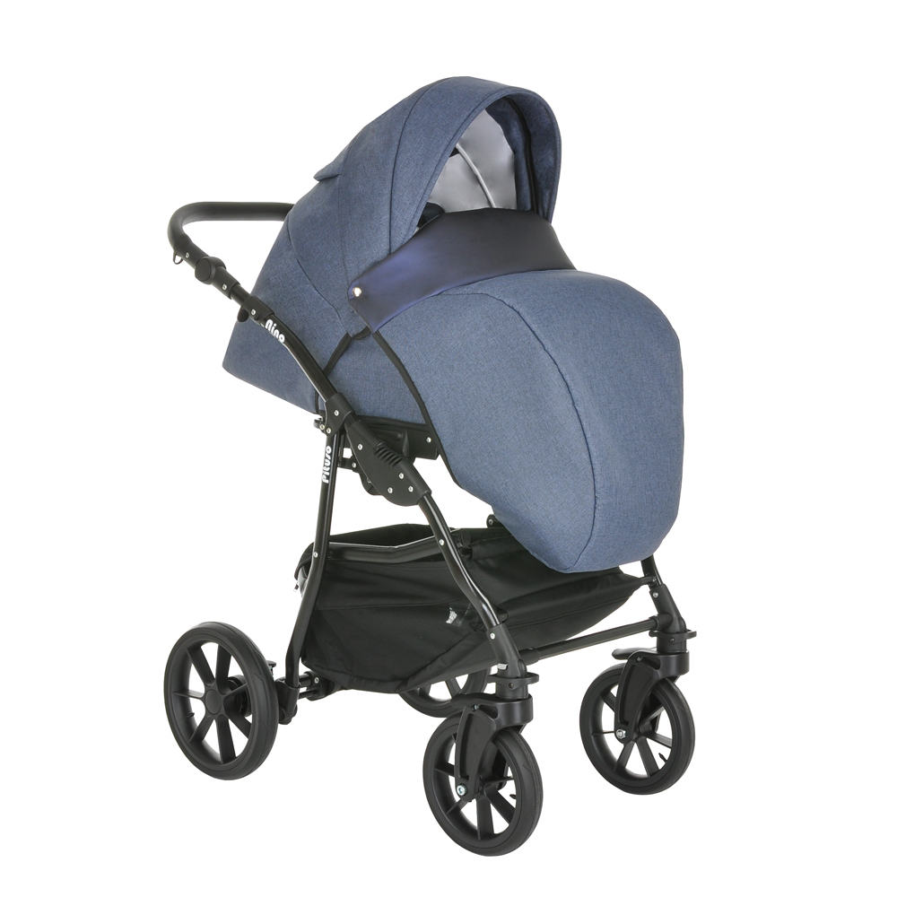 PITUSO Коляска 2 в1 Nino  короб+прогулка Antracyt+Кожа Metalic Grey