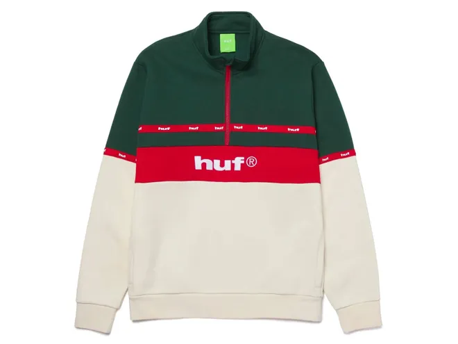 Толстовка на молнии HUF TAPED 1/4 ZIP FLEECE