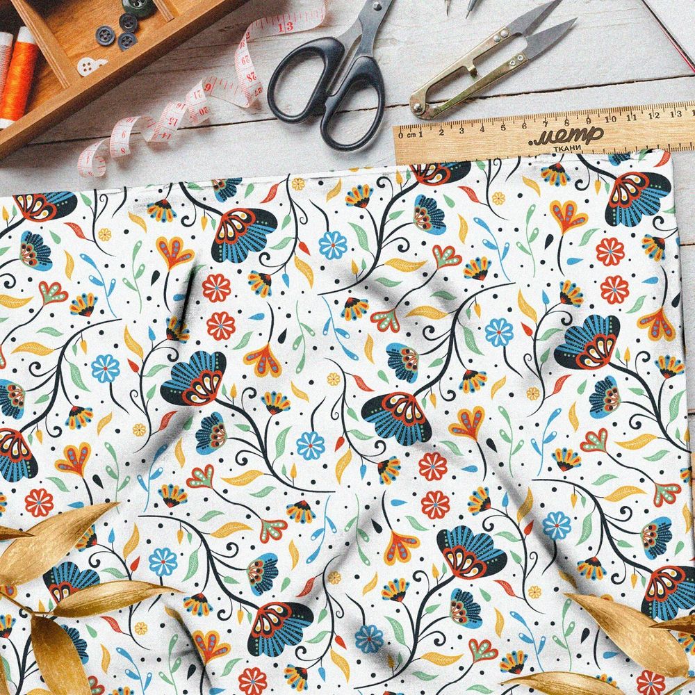 Ткань ниагара классический цветочный орнамент