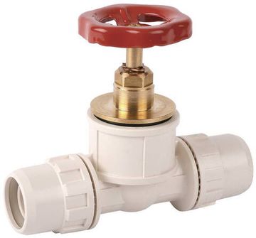 ЗУБР ШиреФит, штуцер с гайкой - кран запорный с маховиком - штуцер с гайкой, 26 мм, запорный кран (51571-26)