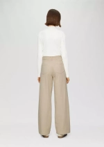 Широкие брюки из твила с поясом