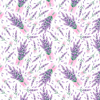 Букет лаванды с розовым бантом