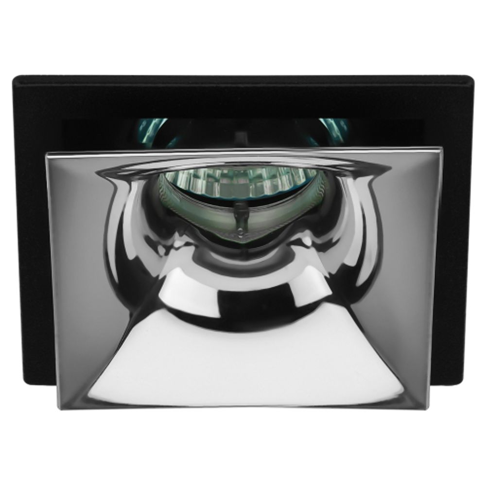 Встраиваемый светильник декоративный ЭРА KL102 BK/CH MR16 GU5.3 черный хром | Декоративные встраиваемые светильники