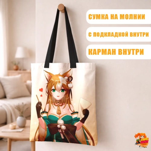 Сумка шоппер с принтом Genshin Impact