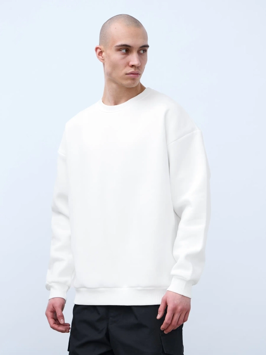 Свитшот оверсайз, без начеса (молочный)