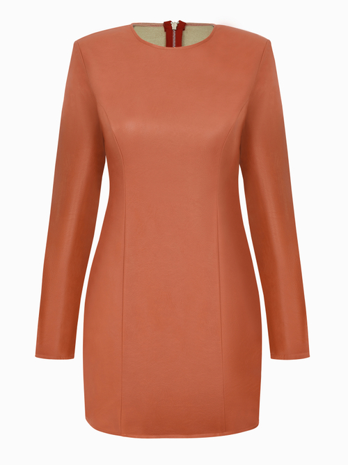 Платье мини из премиальной экокожи