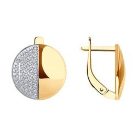 Серьги из золота с фианитами