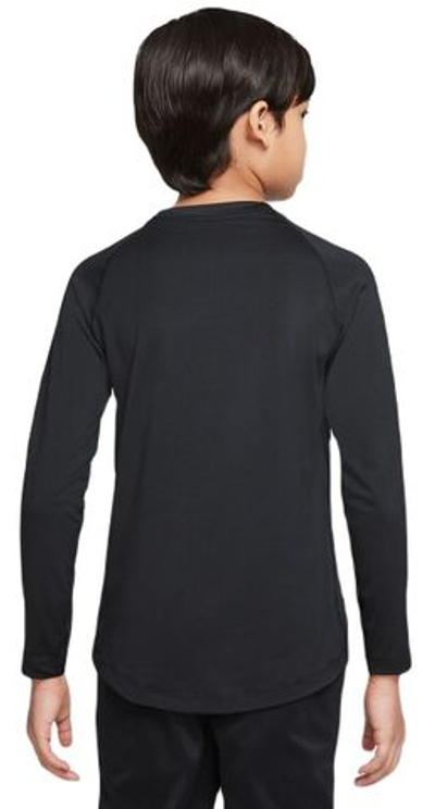 Футболка для мальчика теннисная Nike Pro Dri-FIT Long Sleeve Top - black