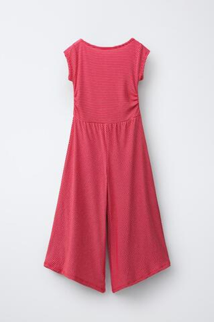 ZARA ДЛИННЫЙ КОМБИНЕЗОН В ПОЛОСКУ, КРАСНЫЙ