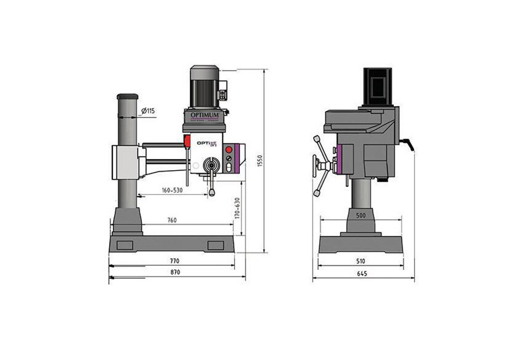 Радиально-сверлильный станок OPTIdrill RD3 (380В)