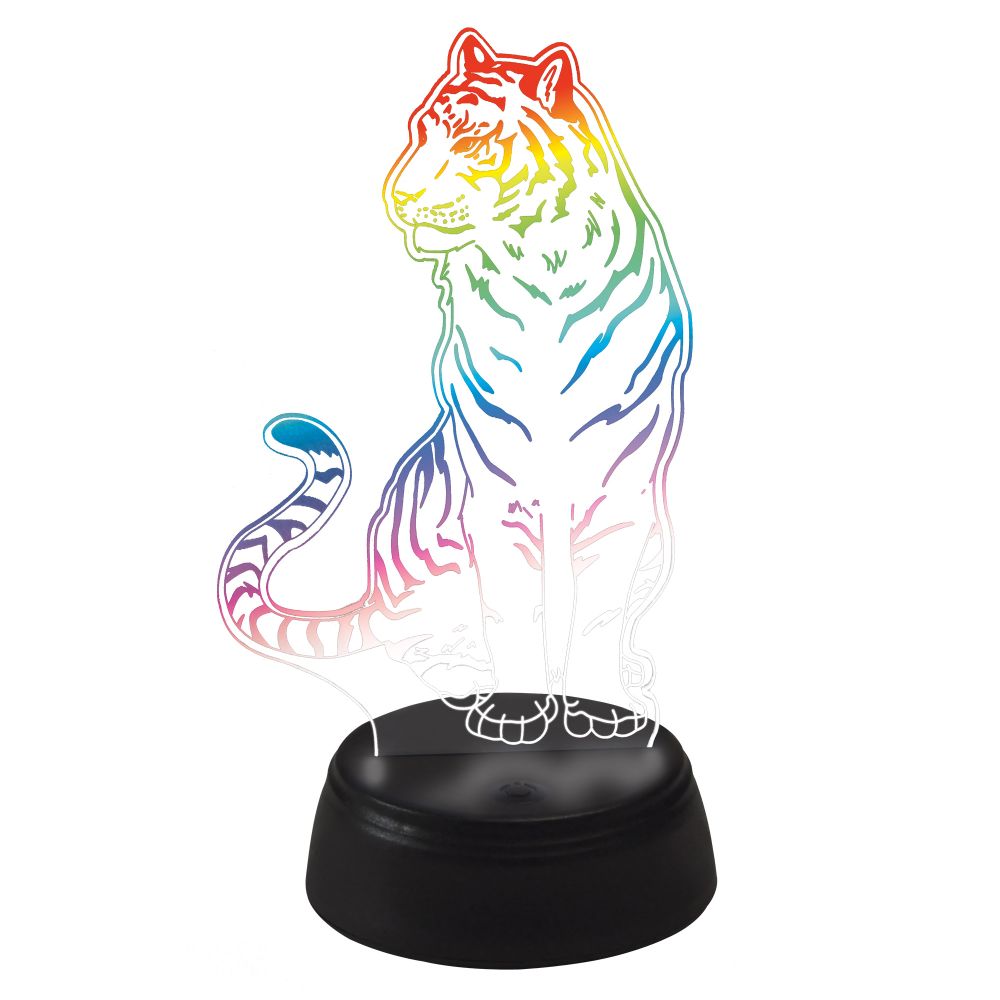 ULI-M507 RGB-3AA TIGER-BLACK Светильник декоративный с эффектом 3D Тигр. на батарейках 3AA не в-к. 1 светодиод. RGB свет. TM Uniel