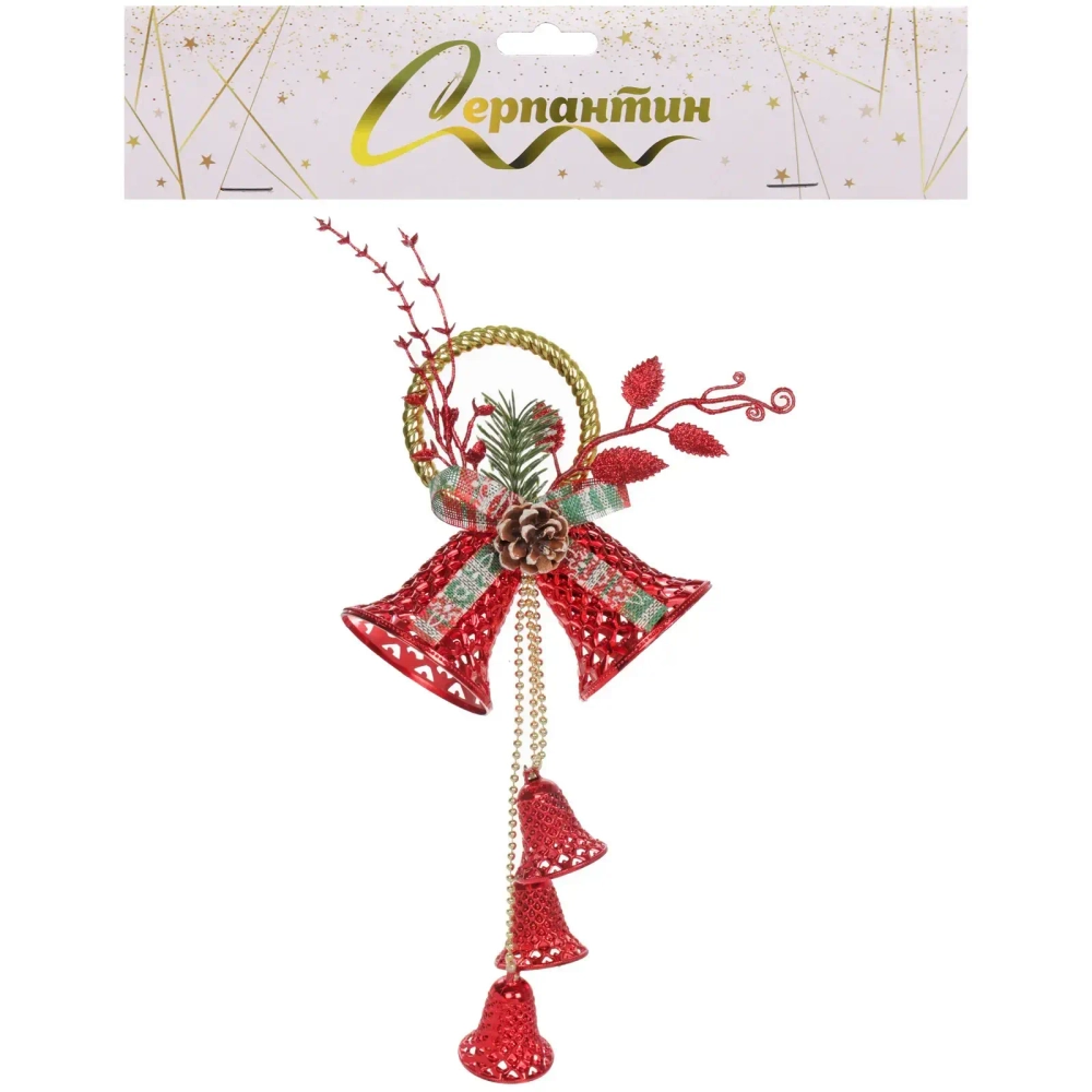Украшение новогоднее «Весёлый звон» 16*36 см, Красный