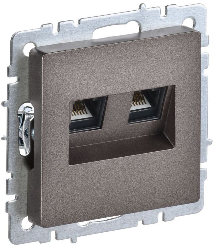 Розетка компьютерная 2-м СП BRITE RJ45 кат.5E РК10-2-БрТБ механизм бронза IEK BR-K20-1-K45