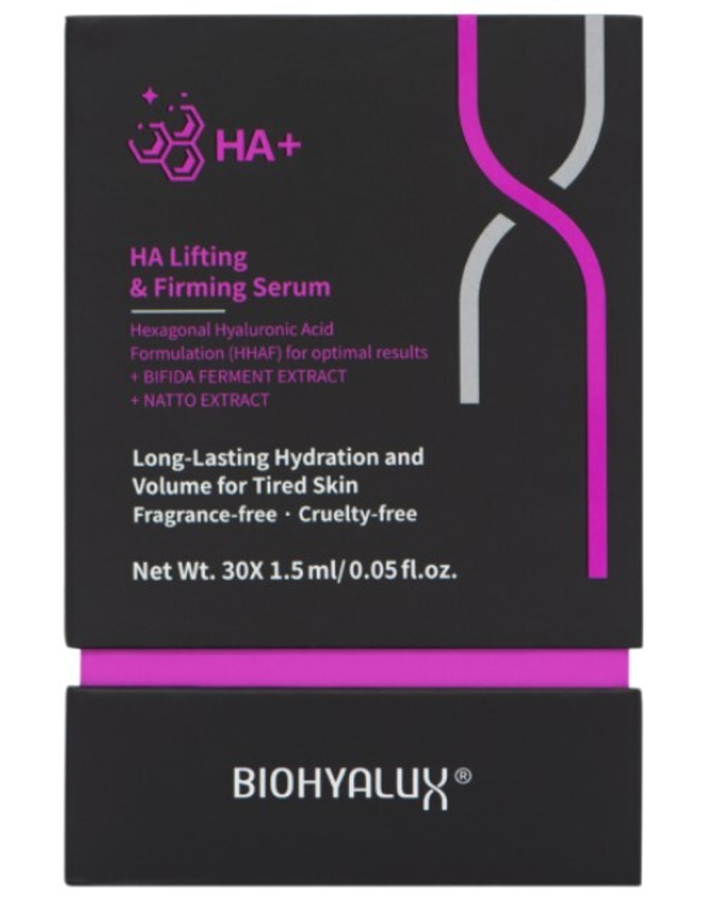 Сыворотка с гиалуроновой кислотой для повышения упругости и лифтинга кожи | BIOHYALUX HА LIFTING&FIRMING SERUM 30х1,5 мл