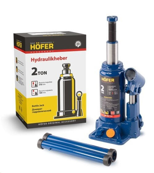 Домкрат гидрав. 2 т. выс. 160-310 мм (в коробке) 2 клапана (HOFER)