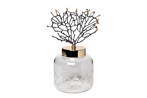 Ваза Garda Decor стеклянная с крышкой "Ветви"