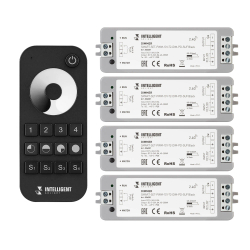 INTELLIGENT ARLIGHT Диммер SMART-SET-PWM-101-72-DIM-PD-SUF Black (5-36V, 1x8A, x4, ПДУ 13кн, 2.4G) (IARL, IP20 Пластик, 5 лет) 036201