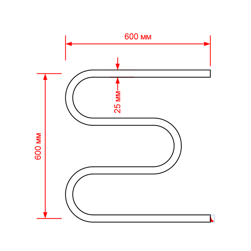Полотенцесушитель MIXLINE SIMPLE M 60x60 (кнопочный выкл, 222 Вт)
